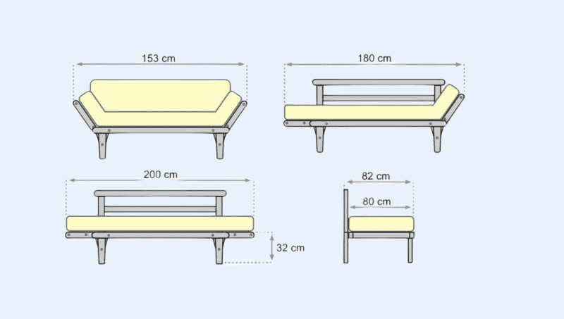 canapé japonais futon 200x82x32 – Image 2